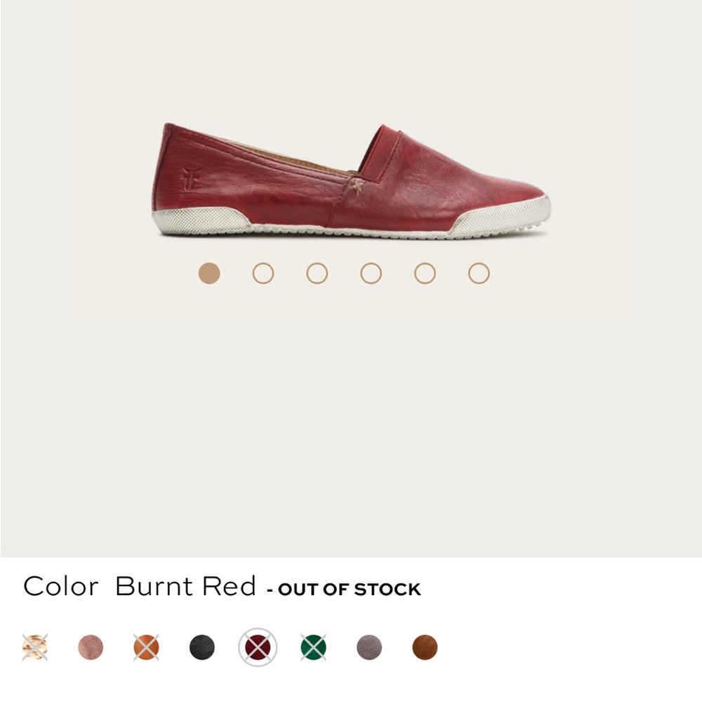 Frye Melanie slip on shoes in burnt red Sz 7